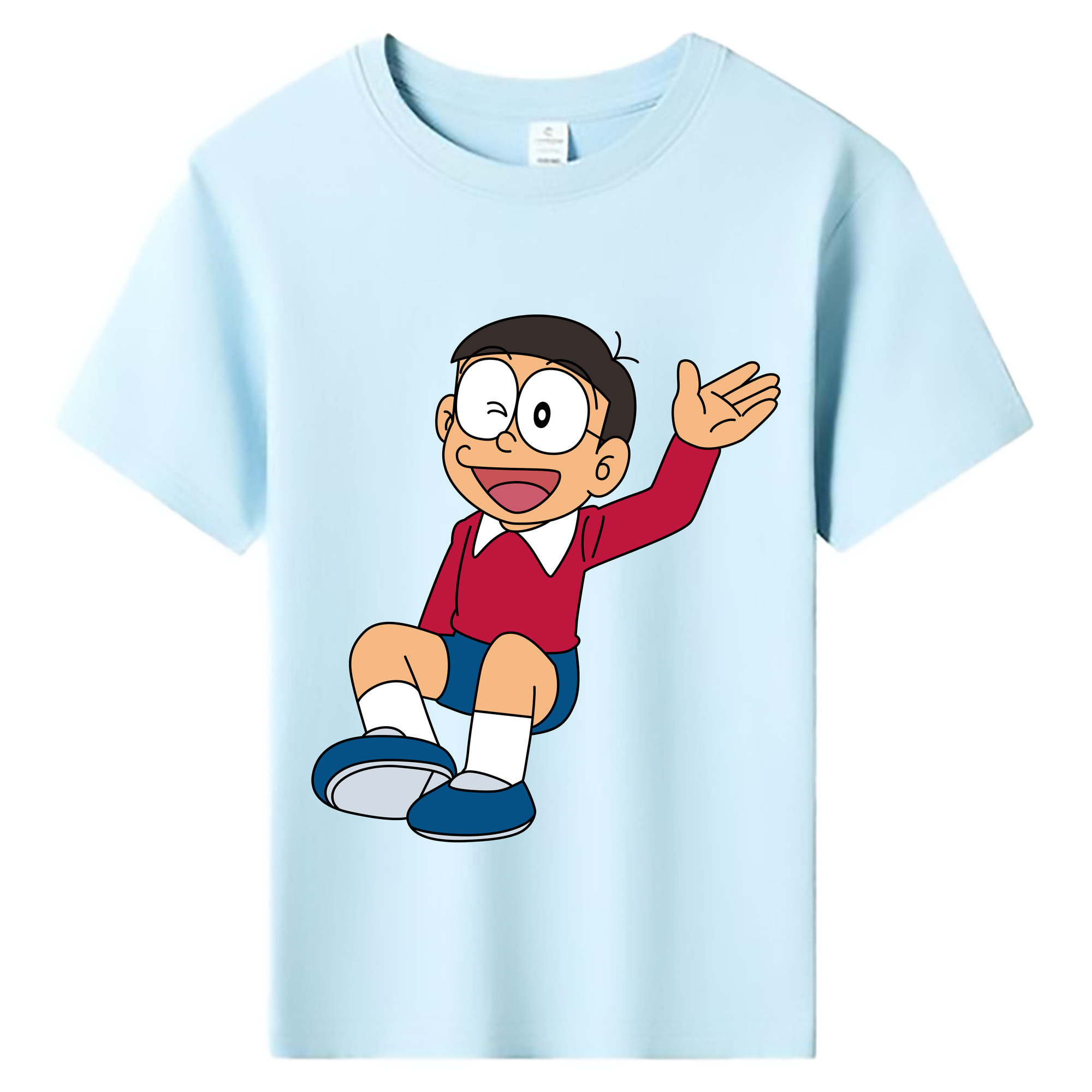 （画像用） ドラえもん 野比 のび太 Doraemon Nobita Nobi 綿100％キッズTシャツ（フロントプリント）